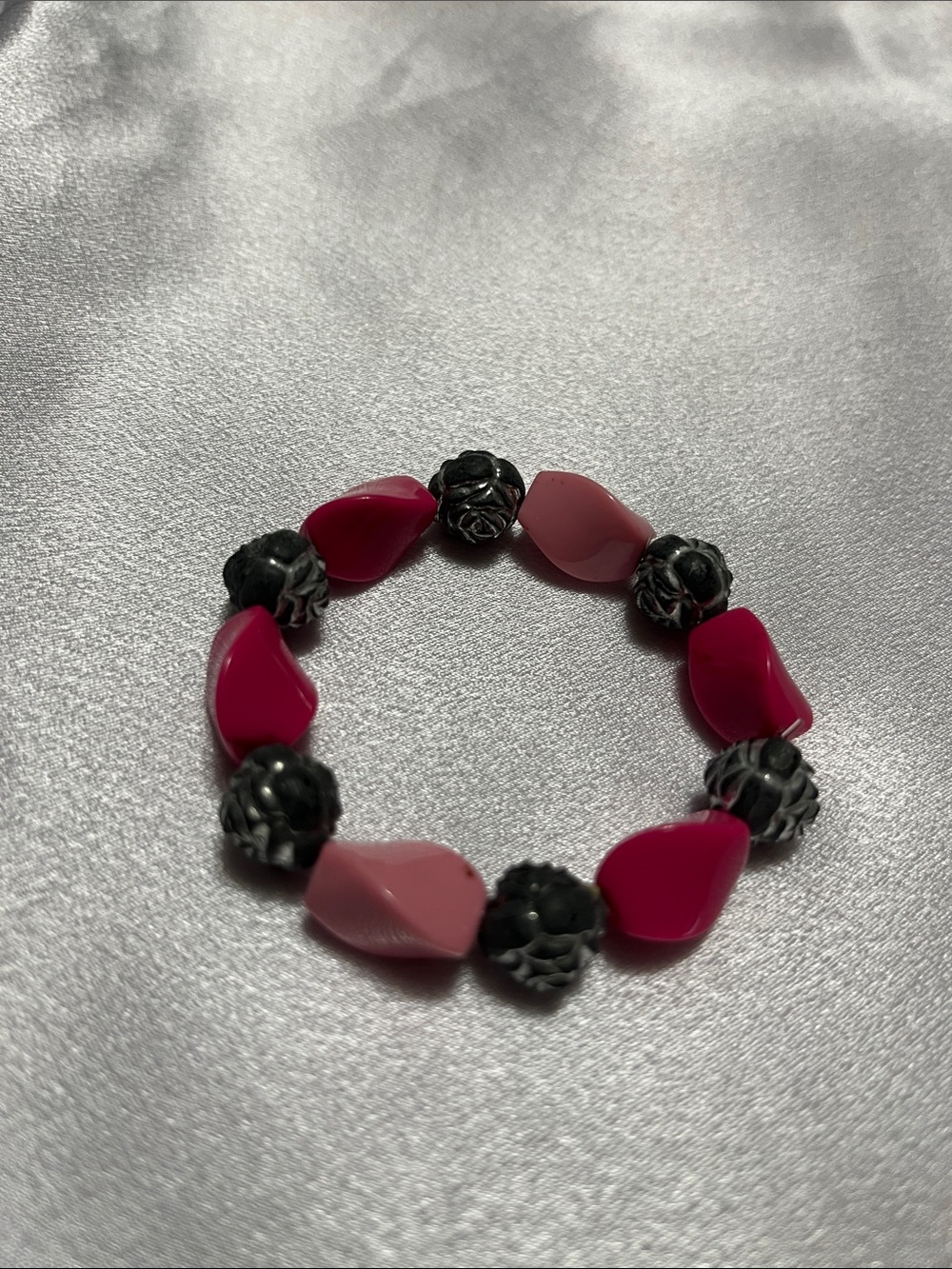 Women’s Pink Beaded Stretch Bracelet - Fashion Jewelry